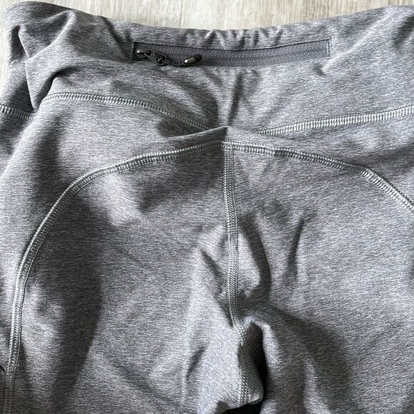 Lululemon Speed Crop Ruched Mesh Insert Leggings Gray‎ - Women’s Size 6 - Picture 6 of 9
